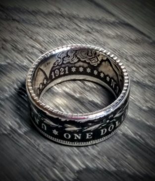 Coin Ring Stamped with Reed stamping die by Gary ROSA